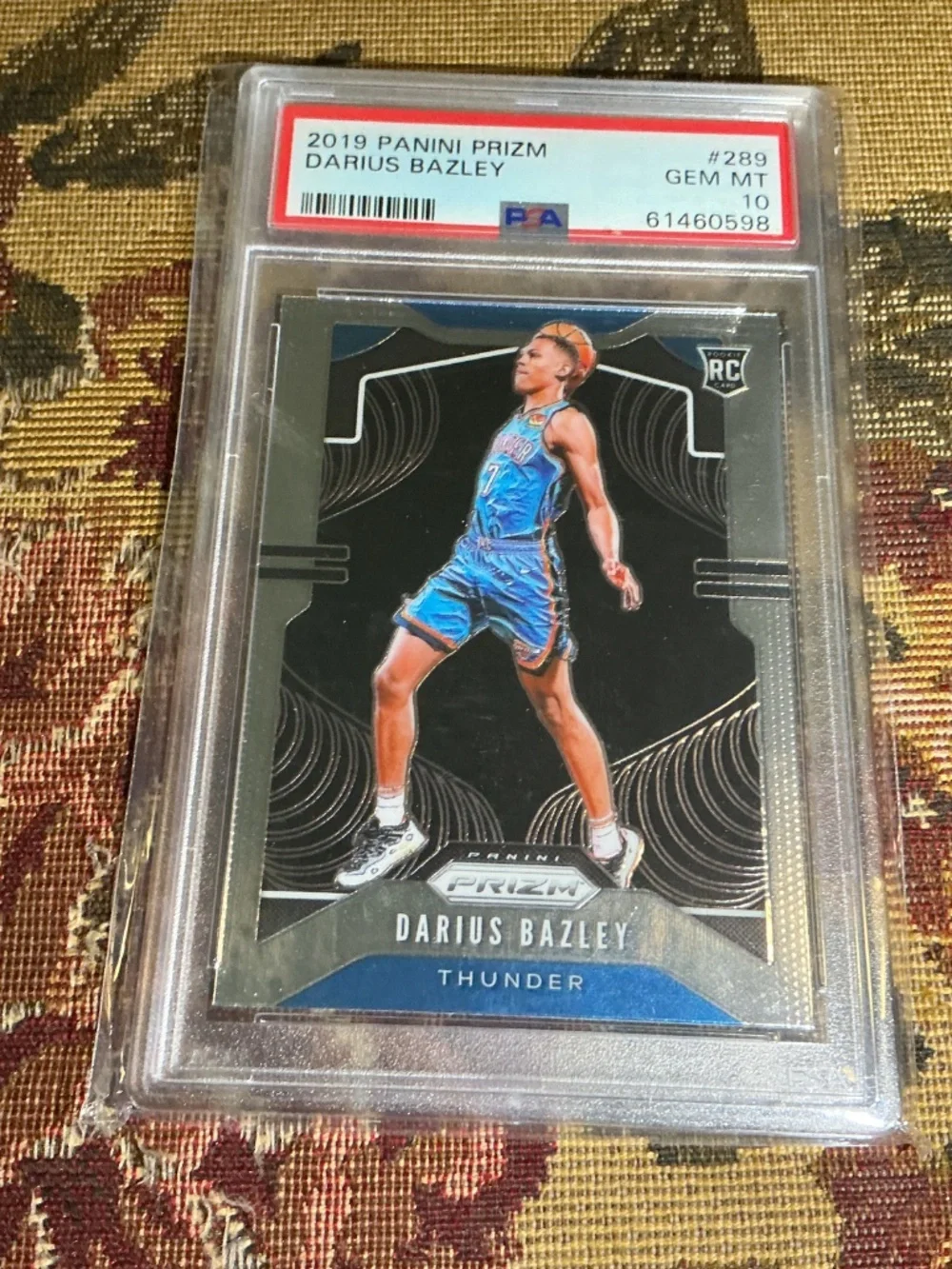 #289 Darius Bazley 2019 Panini Prizm rookie card Graded PSA 10